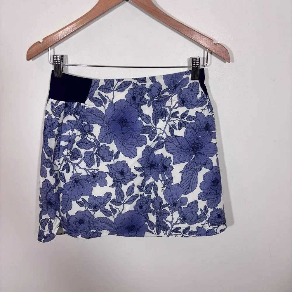 Walter Hagen Performance 11 Lightweight Golf Skort 16” NWT XS Blooms Mid Blue